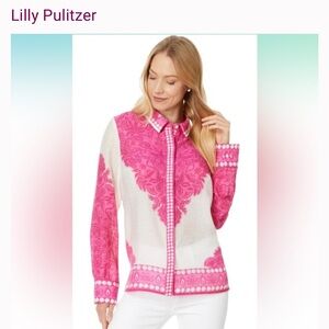 Lilly Pulitzer Pink Floral Collared Shirt
Medium Kiran button down. NWTs